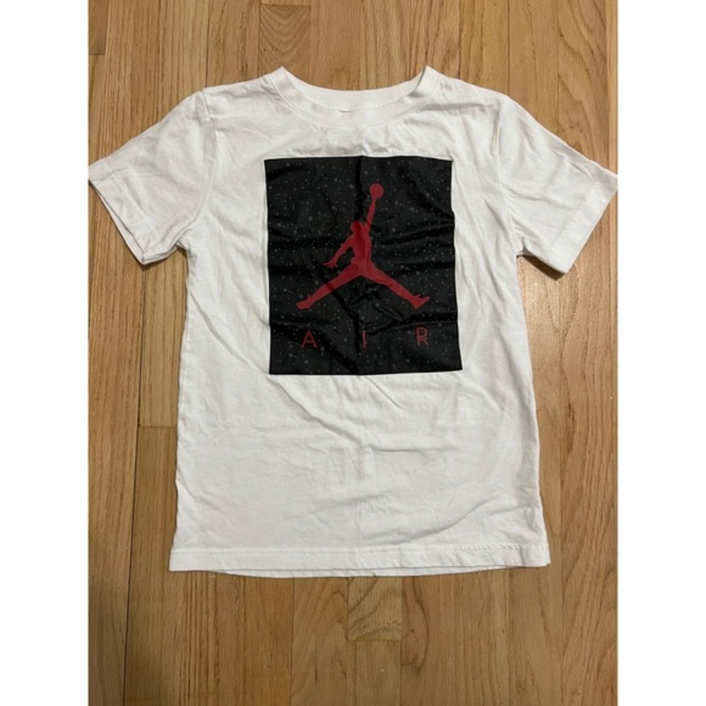Kids Jordan Jumpman AIR Graphic T Shirt‎ White Red Size M 10 12 Yrs